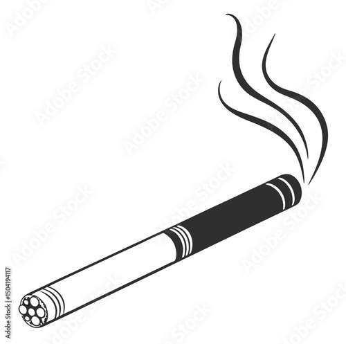 Vape Pen Vector – Electronic Cigarette with Smoke Trail
