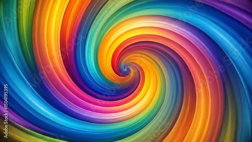 A vibrant, swirling spiral of rainbow colors