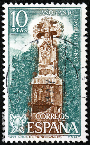 Postage stamp Spain 1971 cross of Roncesvalles