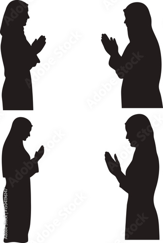 Praying women silhouette, hajj women, women silhouette