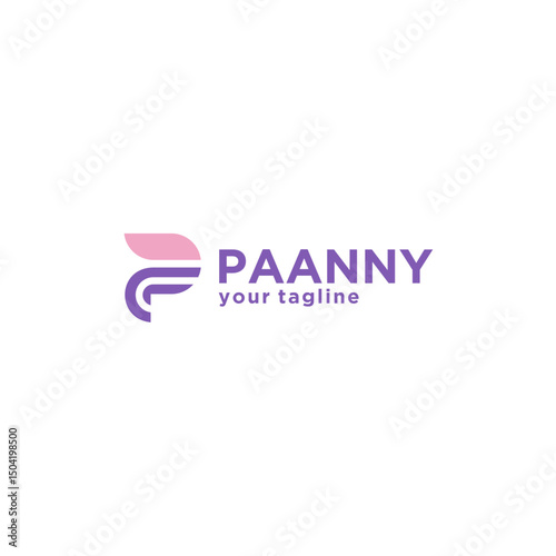 letter P and wind line logo design