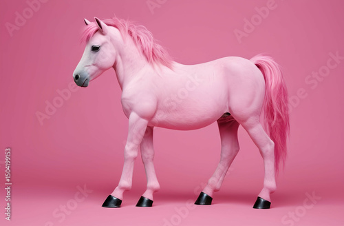 Pink pony on the background