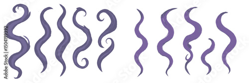 Colorful purple swirling patterns designed for art and decoration projects