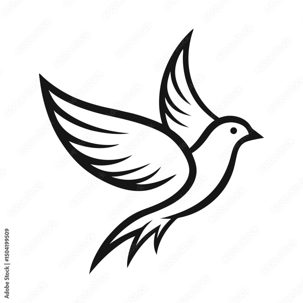 Fototapeta premium Elegant dove illustration with detailed wings a symbol of peace and hope