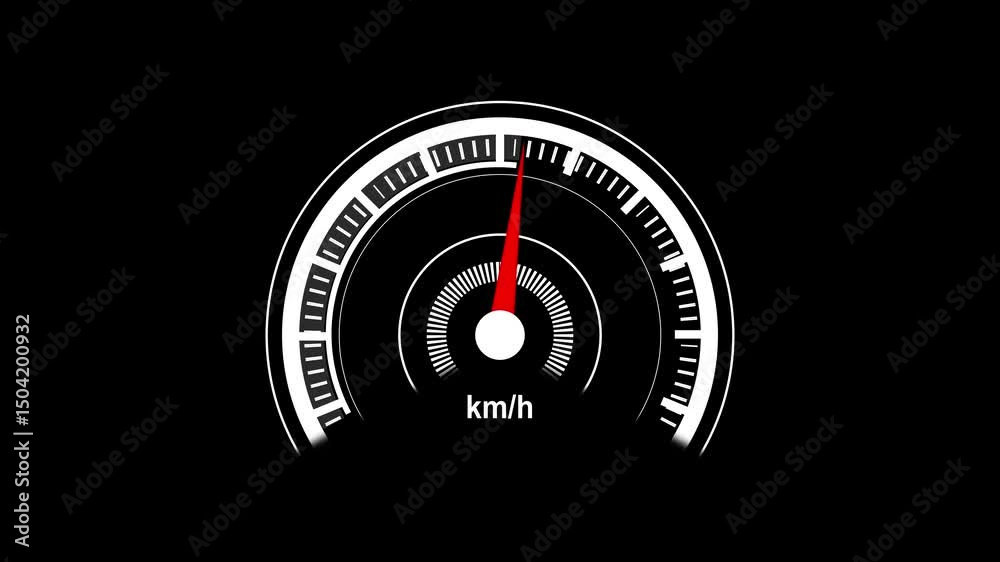 Glowing speedometer display-max with alpha channel dashboard with speedometer for download and upload speed Futuristic speedometer HUD UI element animation Speedometer, tachometer icon