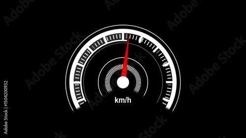 Glowing speedometer display-max with alpha channel dashboard with speedometer for download and upload speed Futuristic speedometer HUD UI element animation Speedometer, tachometer icon