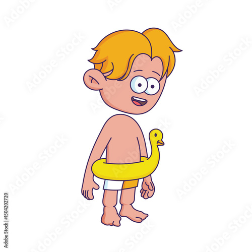 Cartoon-style character illustration with a bored or tired expression.