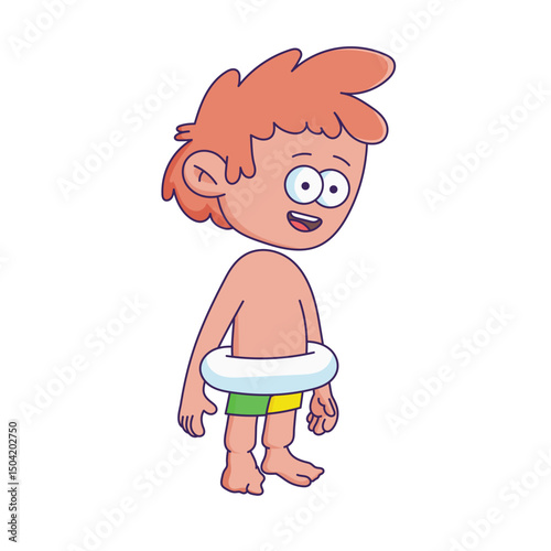 Cartoon-style character illustration with a bored or tired expression.