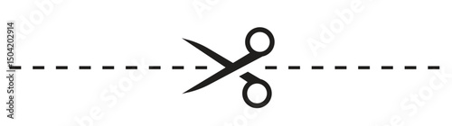 scissors cut out of paper icon