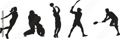 Diverse Sports Silhouettes for Branding and Design Projects