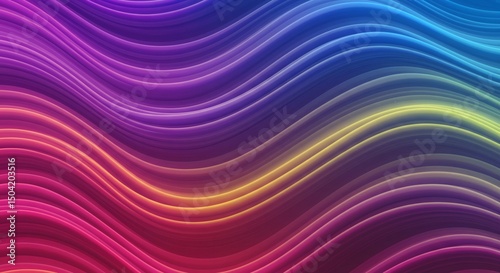 Vibrant wavy lines background with smooth color gradients and subtle shadows