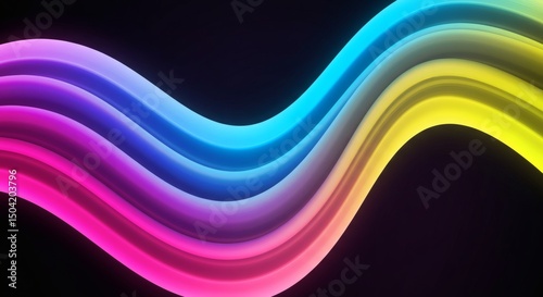 Vibrant Neon Wave Abstract Background Design