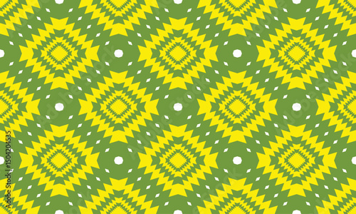 Seamless fabric pattern, triangles and rhombus lined up in rows to form a beautiful overlapping triangle shape, abstract geometric background
