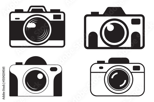 A collection of vintage and old film cameras, perfect for photography and retro design illustrations
