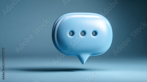 3D speech bubble icon on blue background