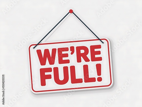 A hanging sign announces, 'We're Full!' indicating capacity is reached.