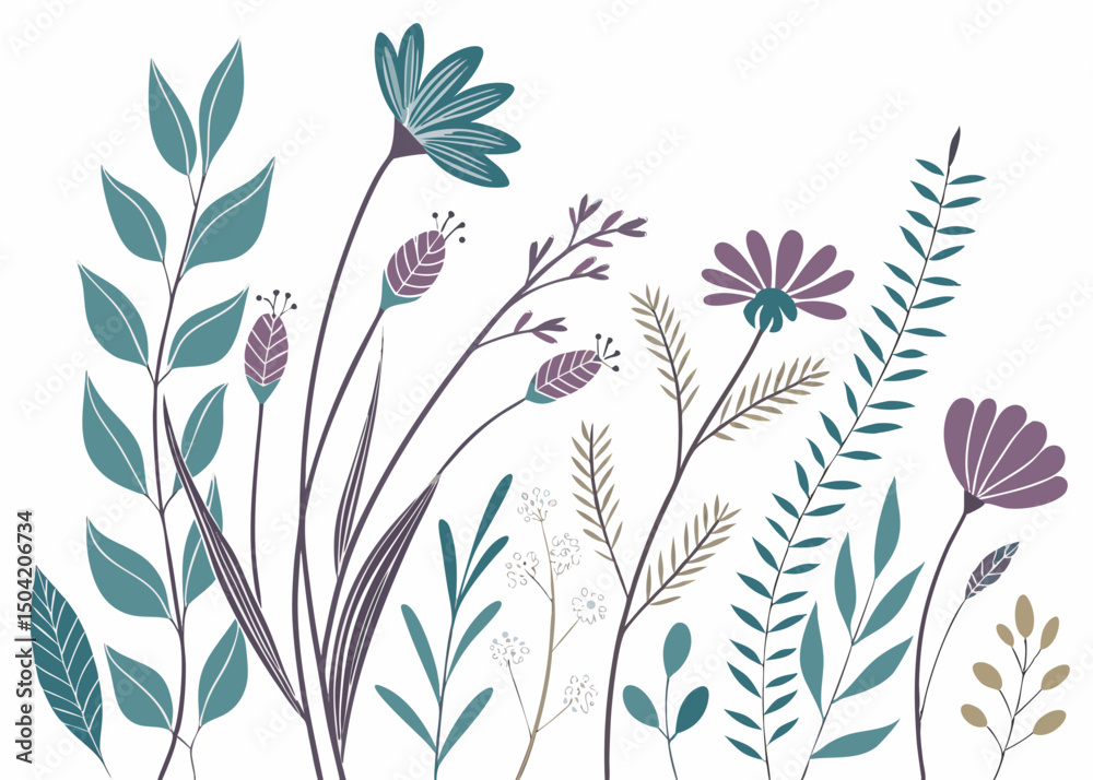 Fototapeta premium Garden of Hand-Drawn Delights