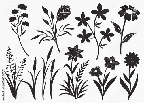 Floral Silhouettes: A Study in Simplicity
