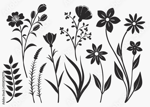 Floral Silhouettes: A Study in Simplicity