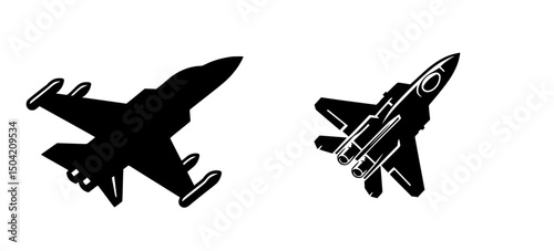 jet plane black color vector 