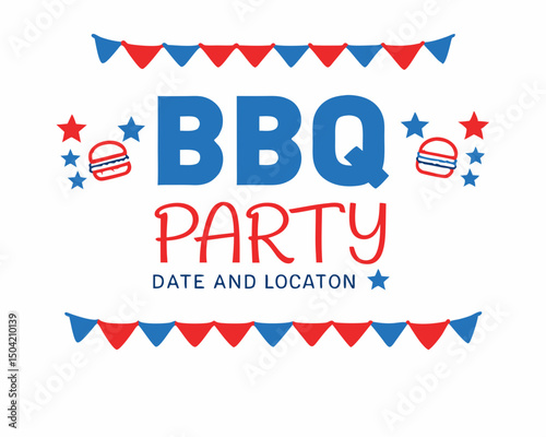 Bbq party invitation design template
