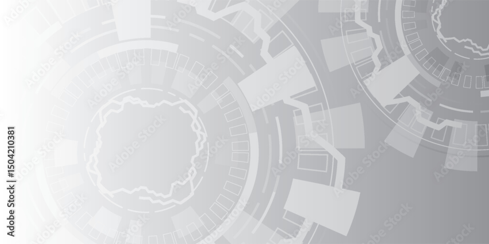 Fototapeta premium Grey white Abstract technology background,Hi tech digital connect, communication, modern