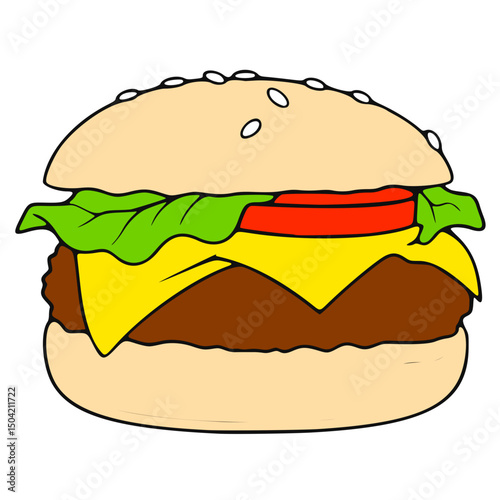 icon, vector illustration burger