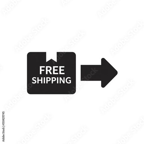 Free shipping symbol isolated on transparent background