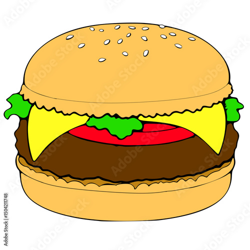 icon, vector illustration burger