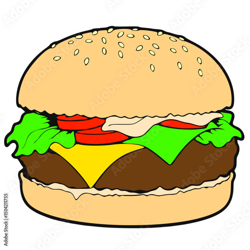icon, vector illustration burger