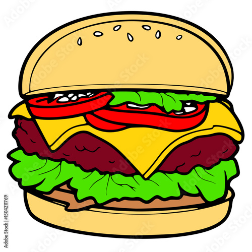 icon, vector illustration burger