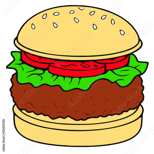 icon, vector illustration burger