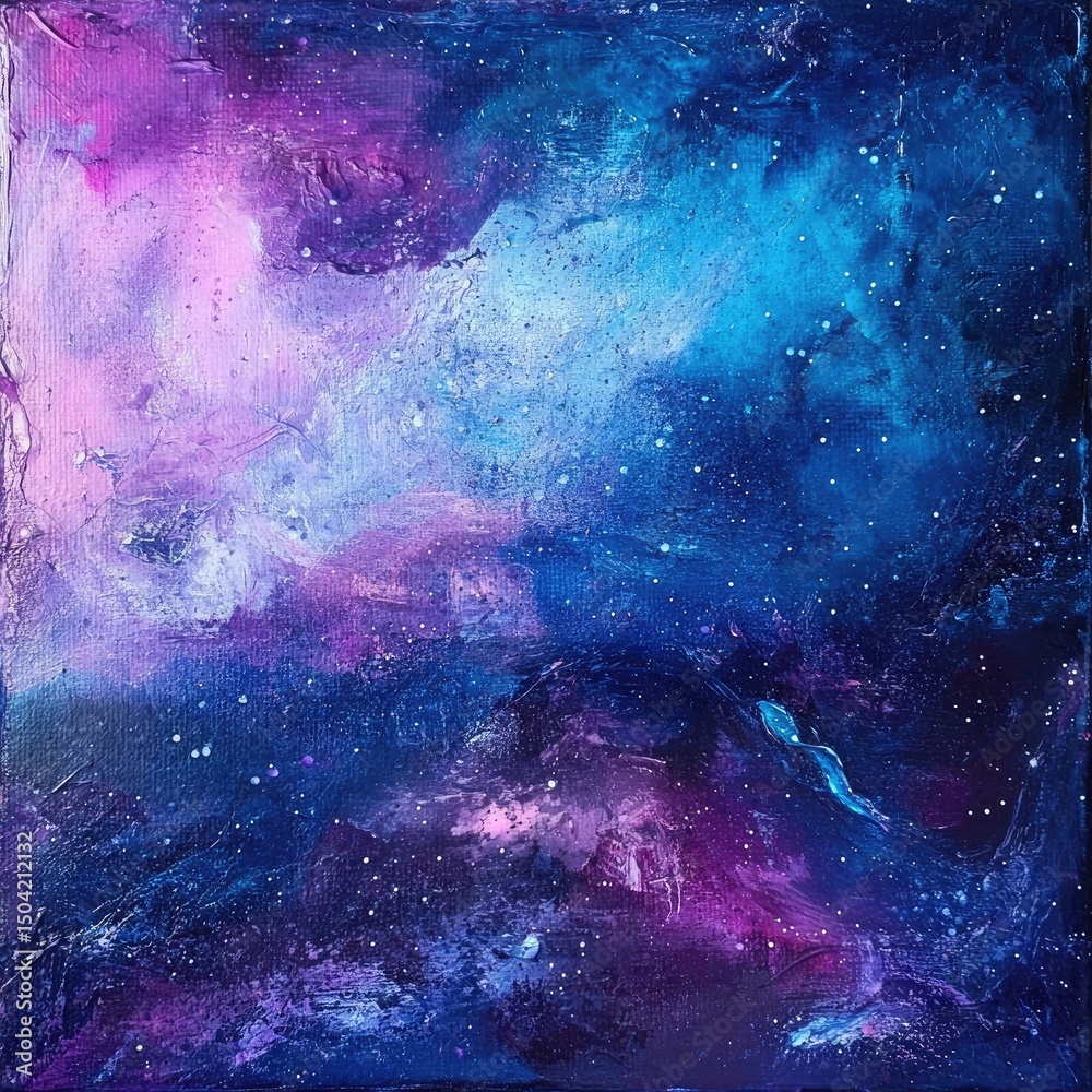 Fototapeta premium Galaxy-inspired starry background with deep purples and blues