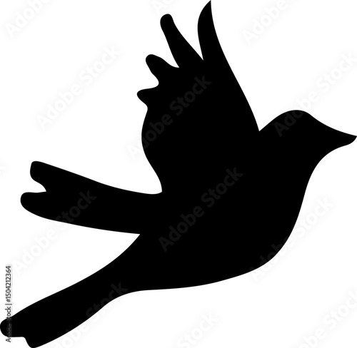 Peaceful Flying Dove Silhouette: Simple & Versatile Design Symbolizing Hope, Freedom, and Serenity for Crafts & Decor
