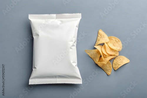 Blank Snack Pouch on Clean Solid Background
