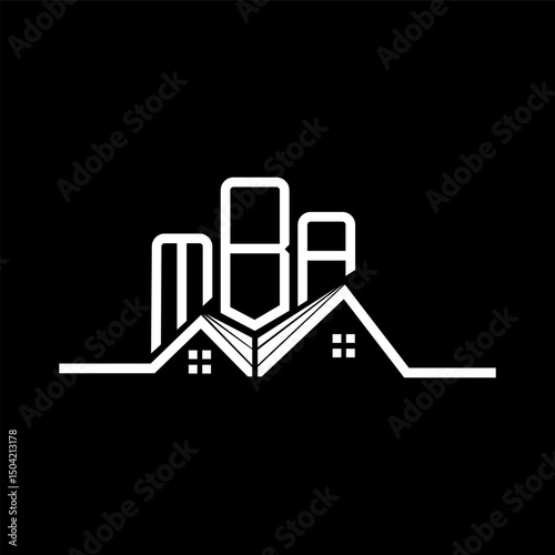 MBA Real State logo design, MBA simple and modern logo. MBA luxurious alphabet design
