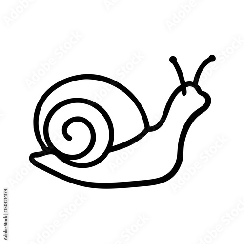 Snail Outline Icon Vector for Nature and Wildlife Design