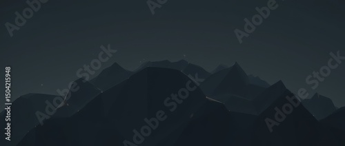 Minimal wallpaper polygon mountain, dark background