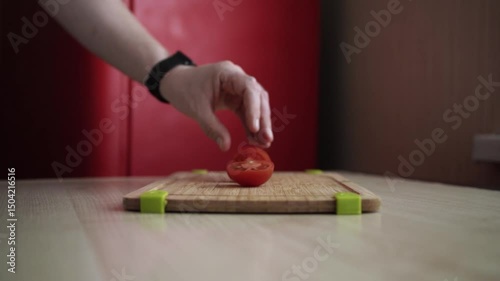 Greek Salad Making with Cheese — Fresh Mediterranean Salad Preparation