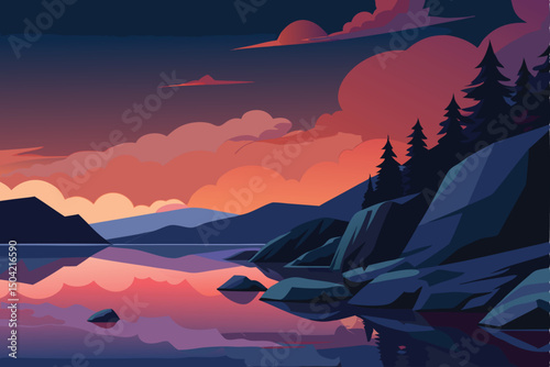 sunset over the mountains