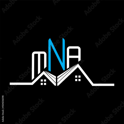 MNA Real State logo design, MNA simple and modern logo. MNA luxurious alphabet design