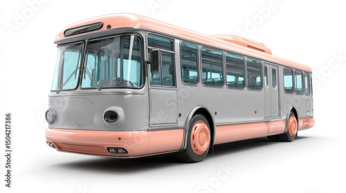 Retro bus in blue and pink