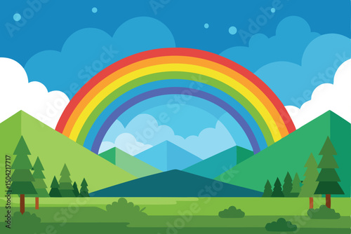 landscape with rainbow