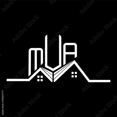 MUA Real State logo design, MUA simple and modern logo. MUA luxurious alphabet design