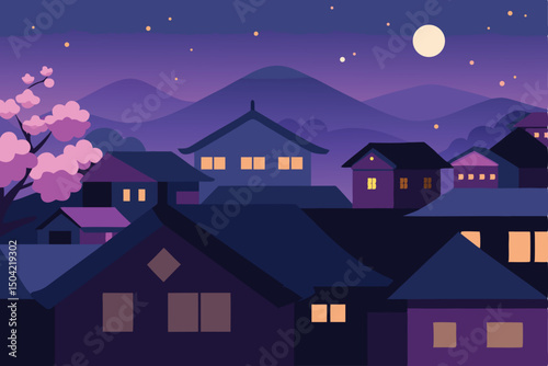 house on the night sky