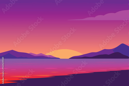 sunset over the mountains