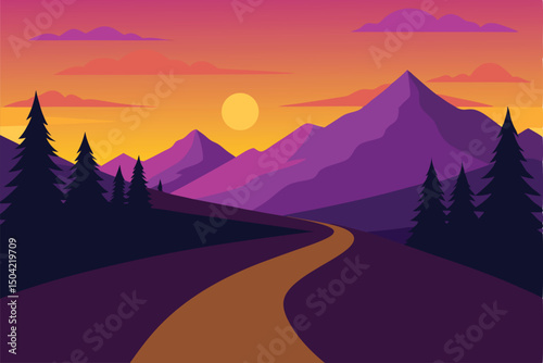 winter landscape with mountains