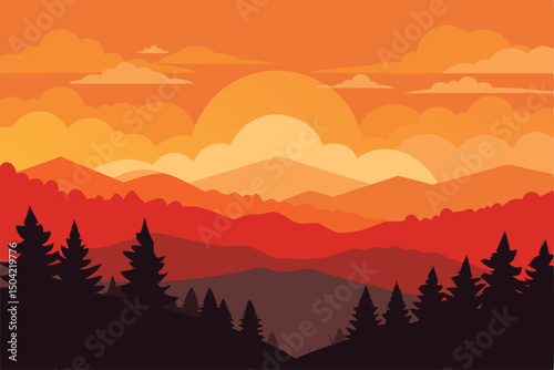 sunrise in mountains