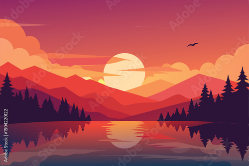 sunrise over the lake