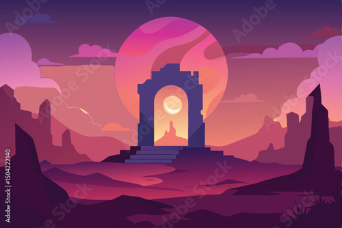 sunrise over the city